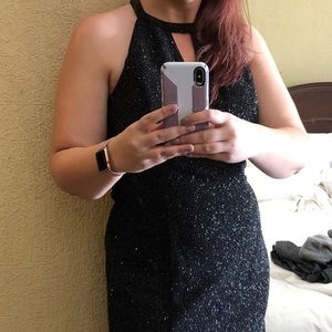 Long Black glittery evening gown